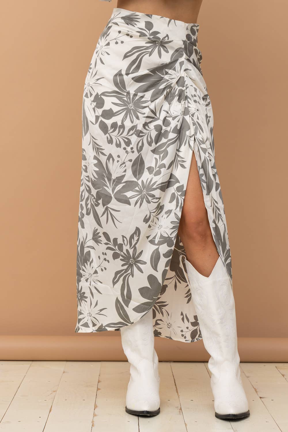 32163S - Satin Drape Pleated Skirt - Texas Front Porch