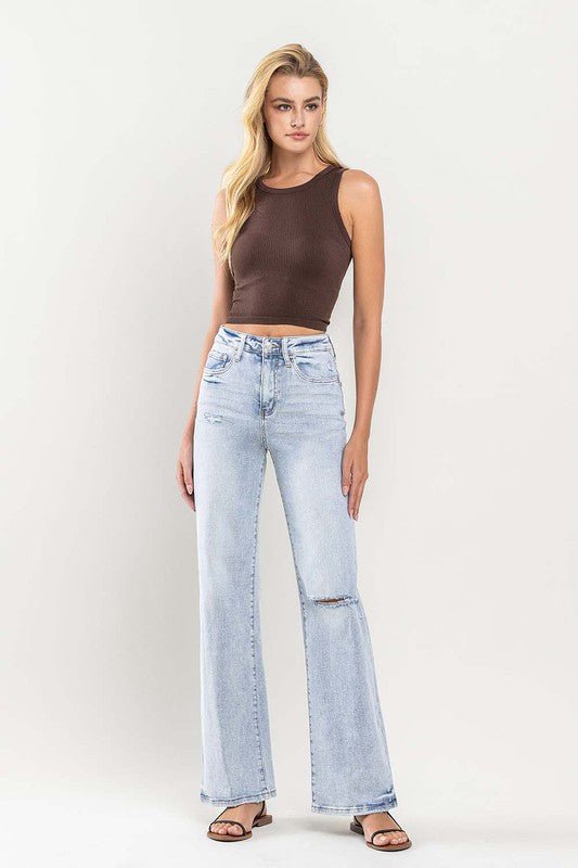 90's Vintage Super High - Rise Flare Jeans - Texas Front Porch