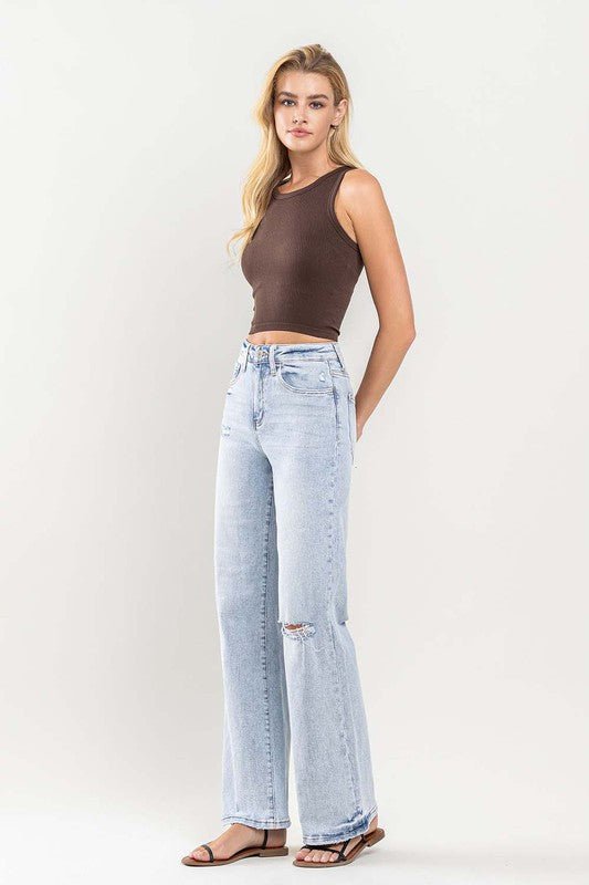 90's Vintage Super High - Rise Flare Jeans - Texas Front Porch