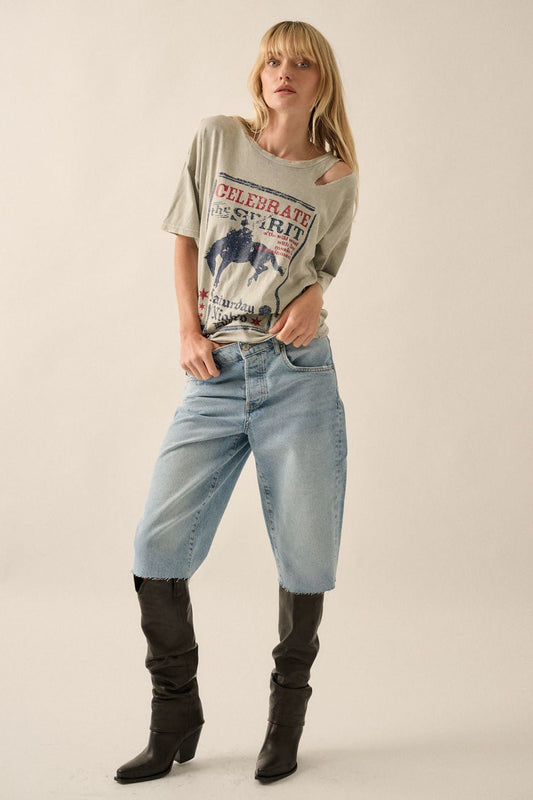 Celebrate The Spirit Vintage Western Graphic Tee - Texas Front Porch