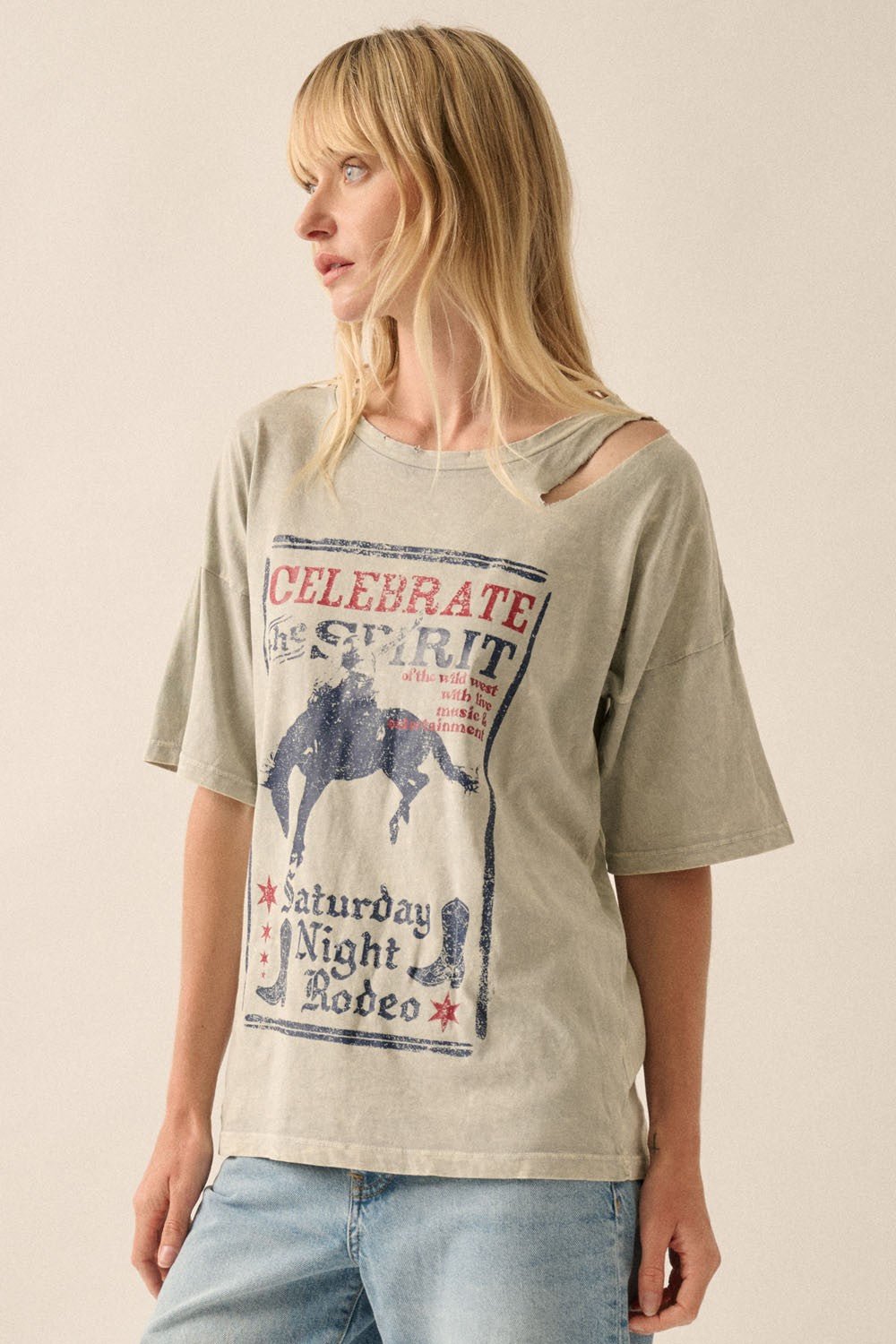 Celebrate The Spirit Vintage Western Graphic Tee - Texas Front Porch