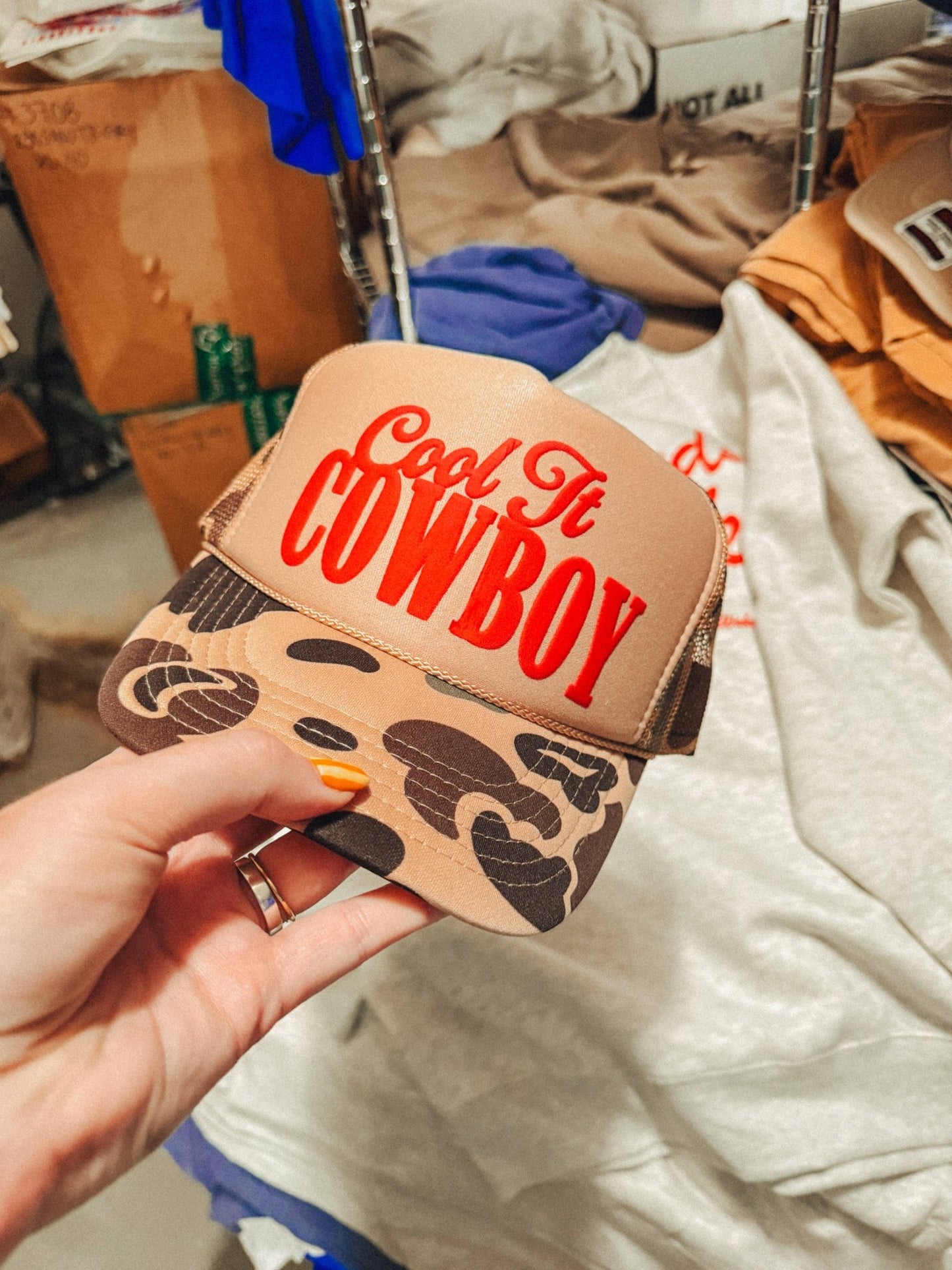 Cool It Cowboy, Western Trucker Hat - Texas Front Porch