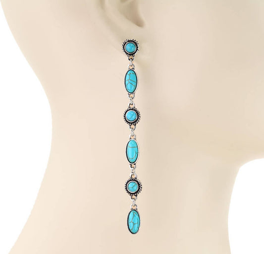 Dangle Drop Western Earrings - turquoise - Texas Front Porch