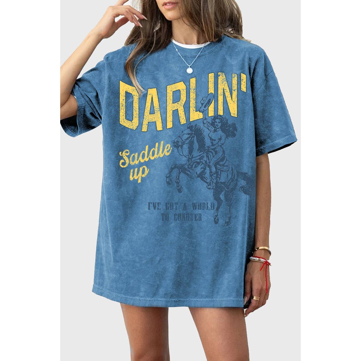 DARLIN SADDLE UP MINERAL GRAPHIC TEE - Texas Front Porch