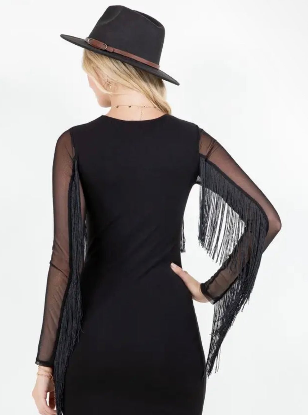 Fringe Detail Bodycon Dress - Texas Front Porch
