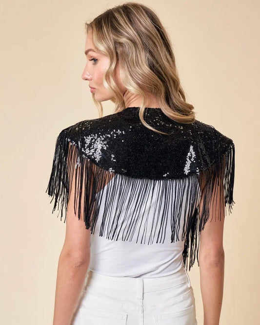 Fringe Sequins Shrug - Texas Front Porch