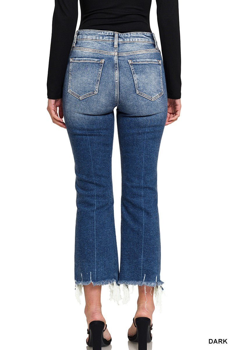 Kick Crop Flare Denim Jeans - Texas Front Porch