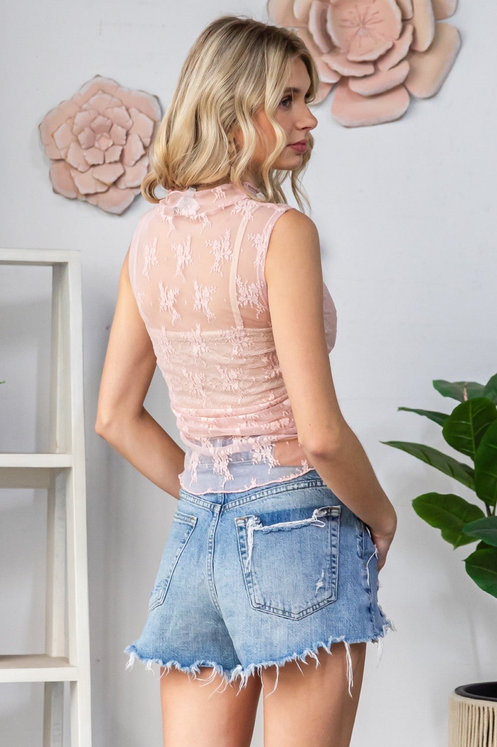 Lace Sleeveless See Through Top - Texas Front Porch