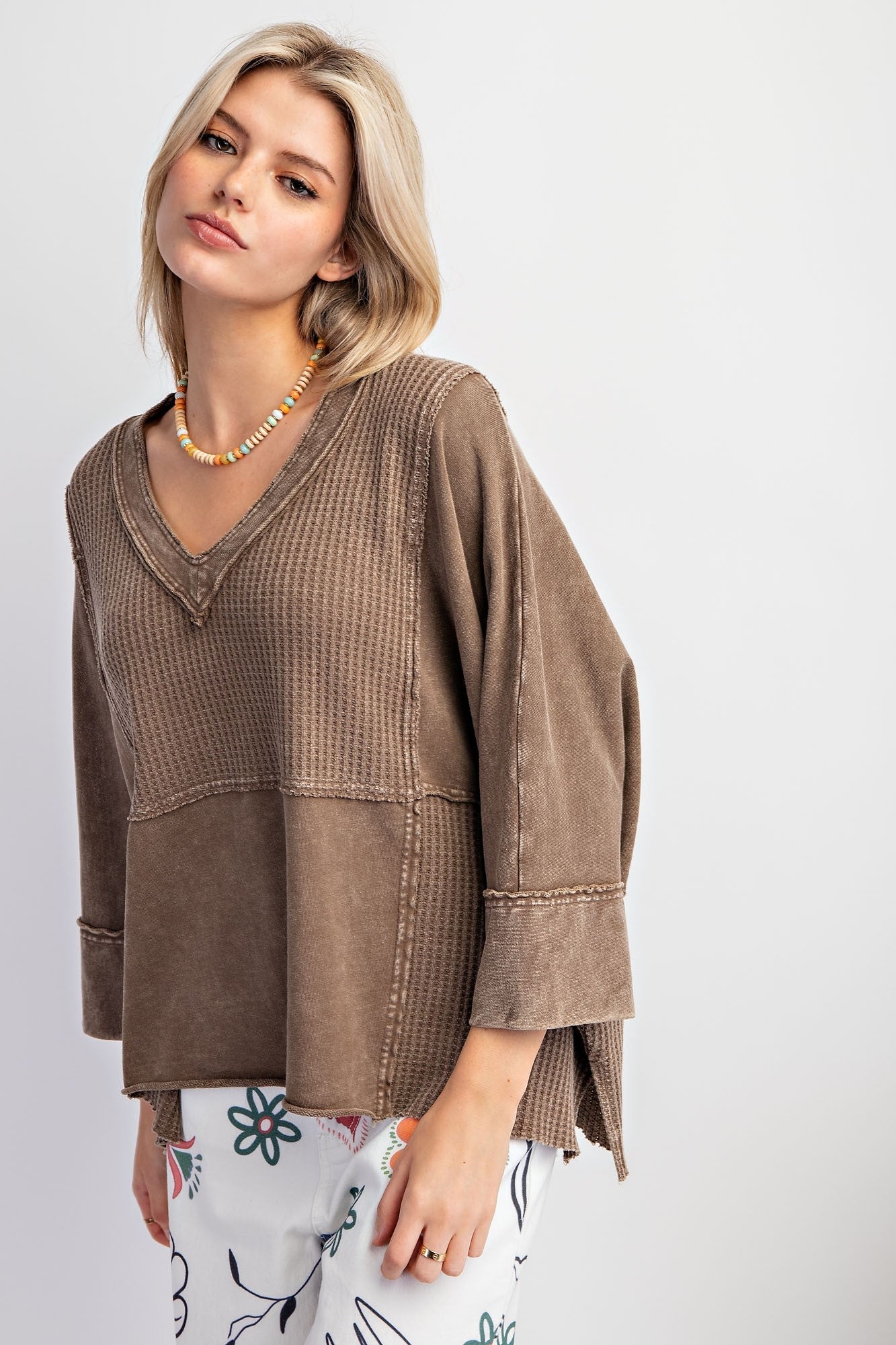 Mineral Washed Thermal V Neck - Texas Front Porch