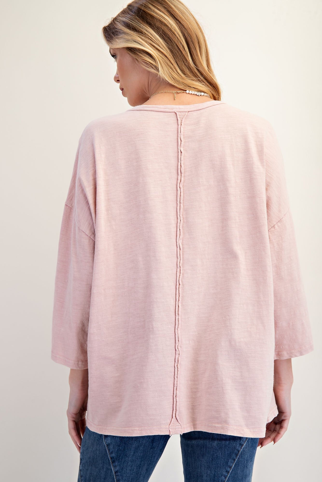 Patchwork Mineral Washed Cotton Slub Knit Top - Texas Front Porch