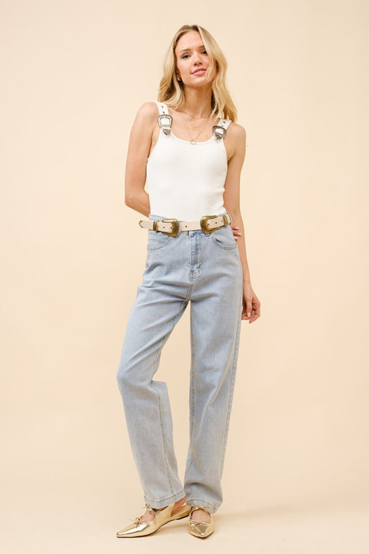 Ribbed Western Buckle Bodysuit - Texas Front Porch