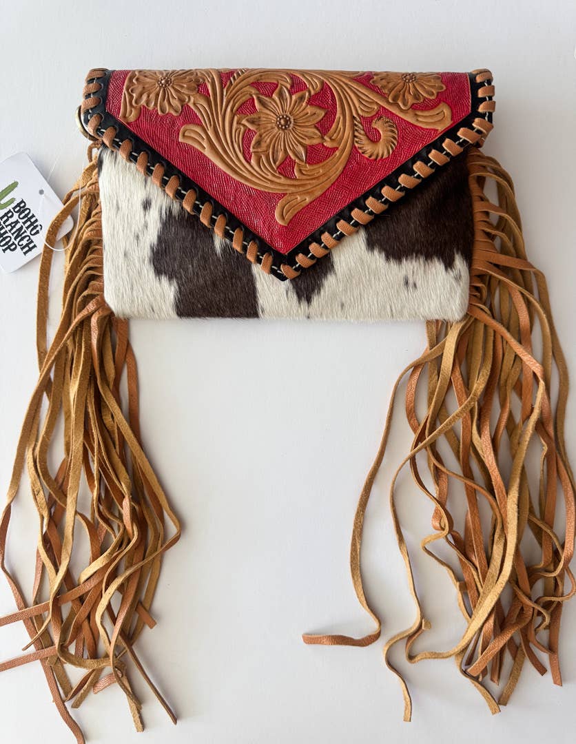 THE CASSIE - TOOLED crossbody Western Tooled Leather Cowhide - Texas Front Porch