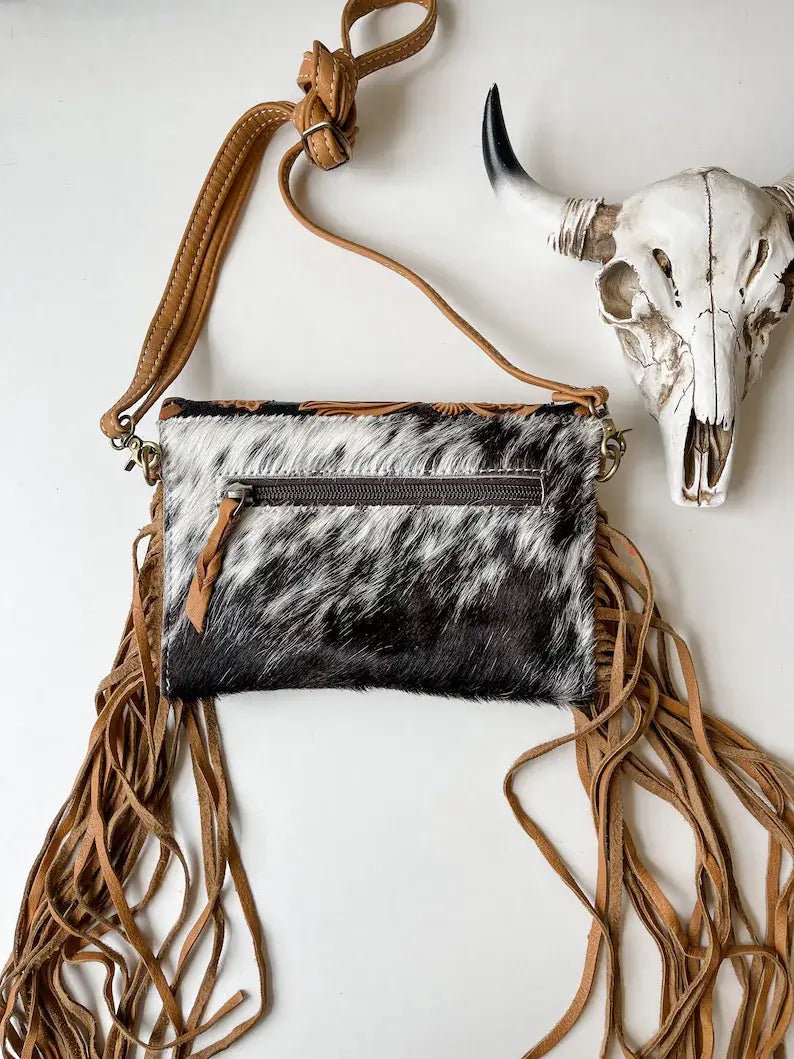 THE CASSIE - TOOLED crossbody Western Tooled Leather Cowhide - Texas Front Porch