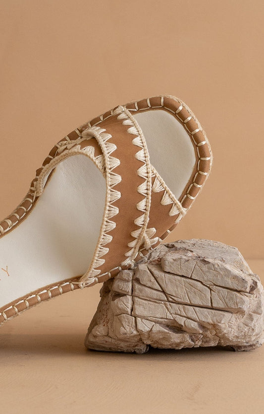 The Essie Espadrille Slide with Embroidered Straps - Texas Front Porch