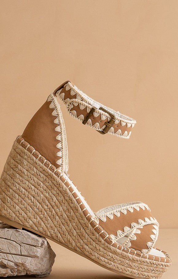 The Essie Espadrille Slide with Embroidered Straps - Texas Front Porch