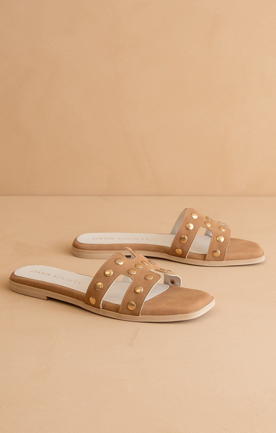 The Evelynne Studded H Band Slides - Texas Front Porch
