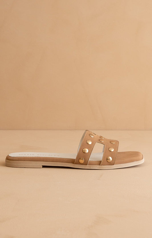 The Evelynne Studded H Band Slides - Texas Front Porch