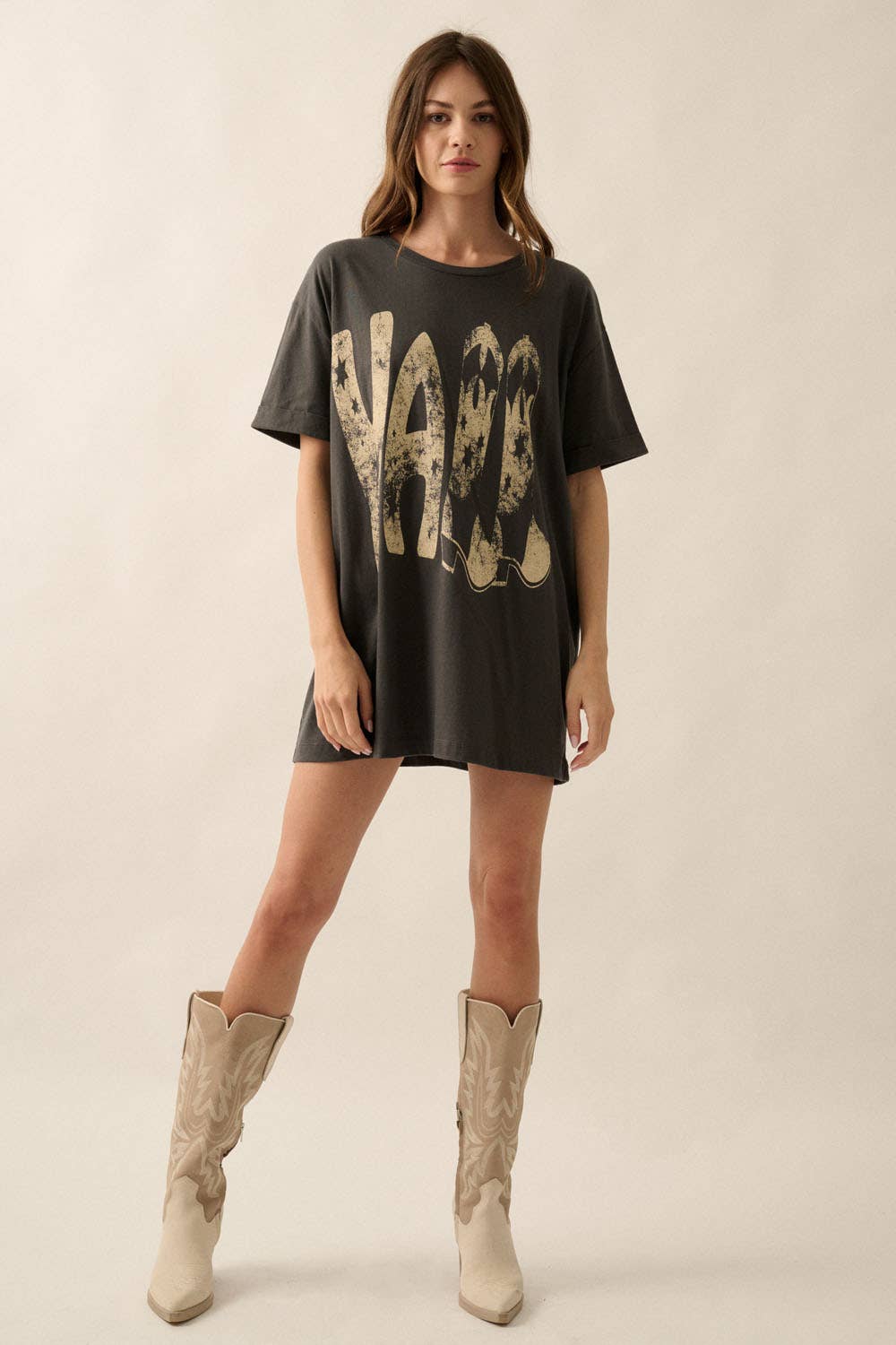Ya'll Cowboy Boots Vintage Wash Western Graphic Tee - Texas Front Porch
