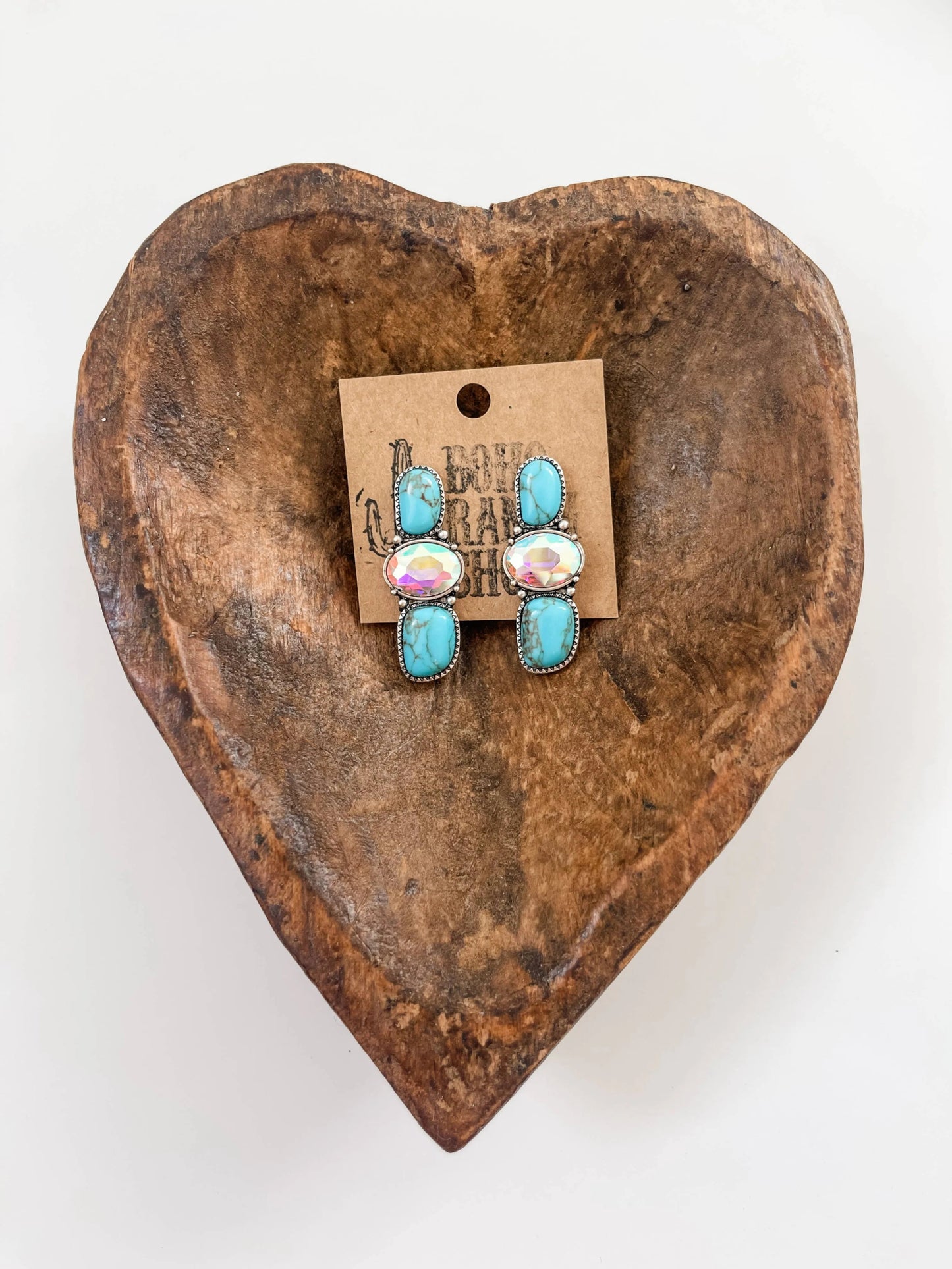 Western Glass Stone Post Earrings - Texas Front Porch