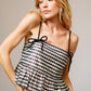 23314T - Sheen Gingham Peplum Bow Tank - Texas Front Porch