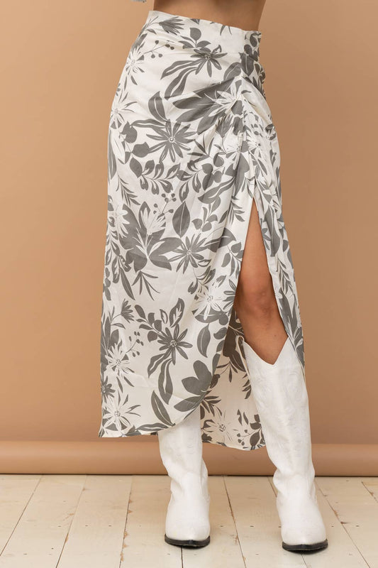 32163S - Satin Drape Pleated Skirt - Texas Front Porch