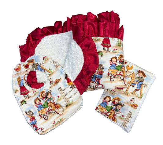 Handmade Western Baby Blanket Sets