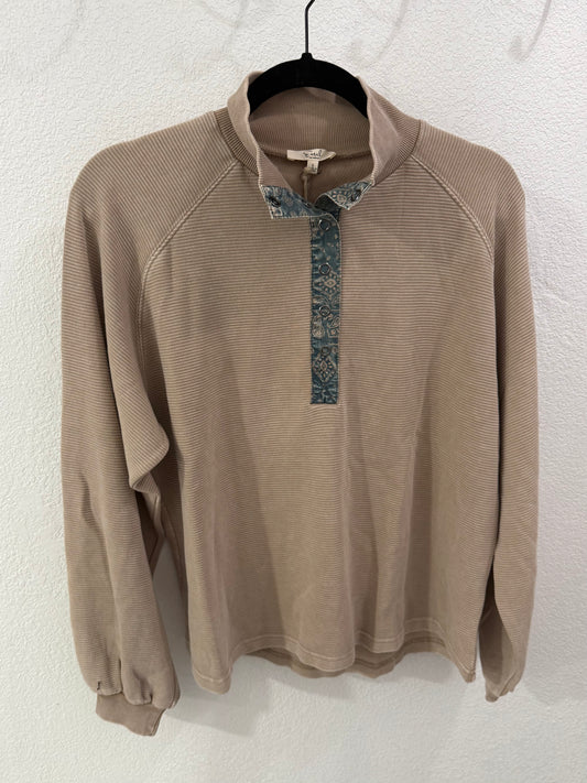 Washed Ribbed Terry Pullover