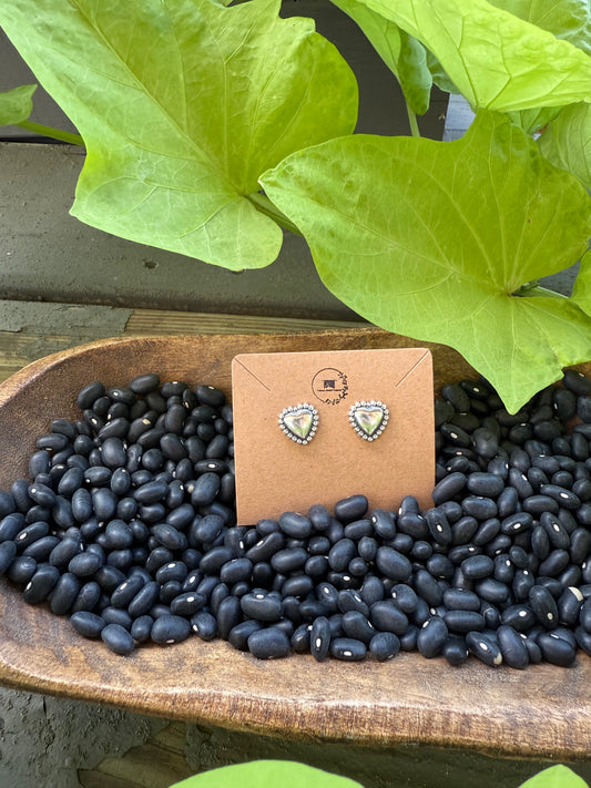 Poppy Sterling Silver Heart Studs