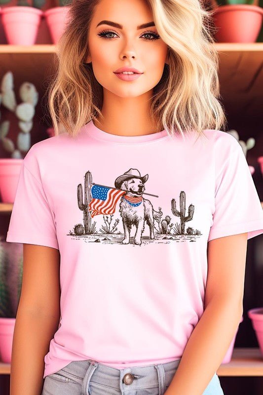American Cowboy Dog Graphic Plus Tee - Texas Front Porch