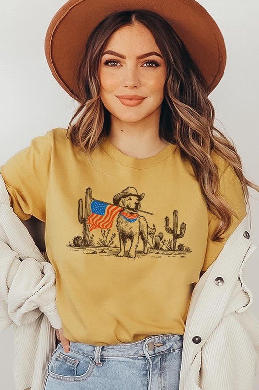 American Cowboy Dog Graphic Plus Tee - Texas Front Porch