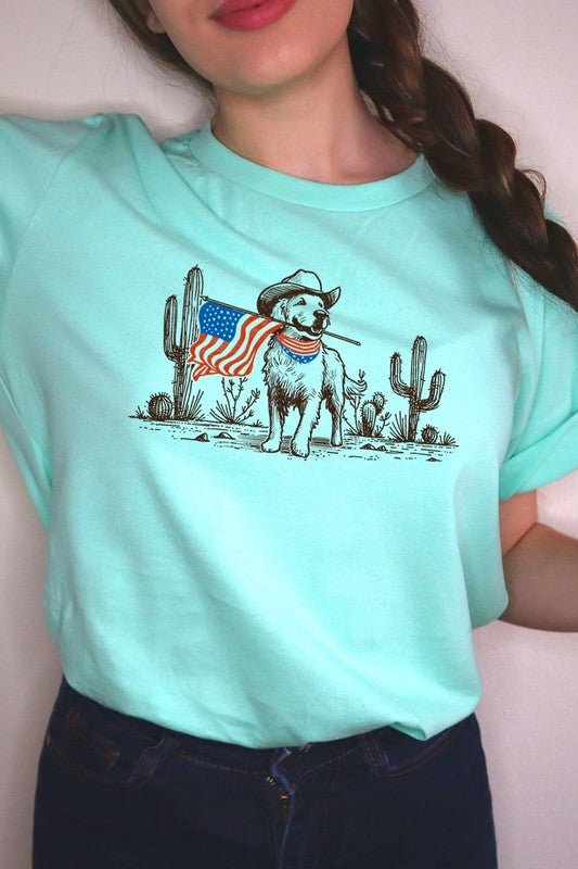 American Cowboy Dog Graphic Plus Tee - Texas Front Porch