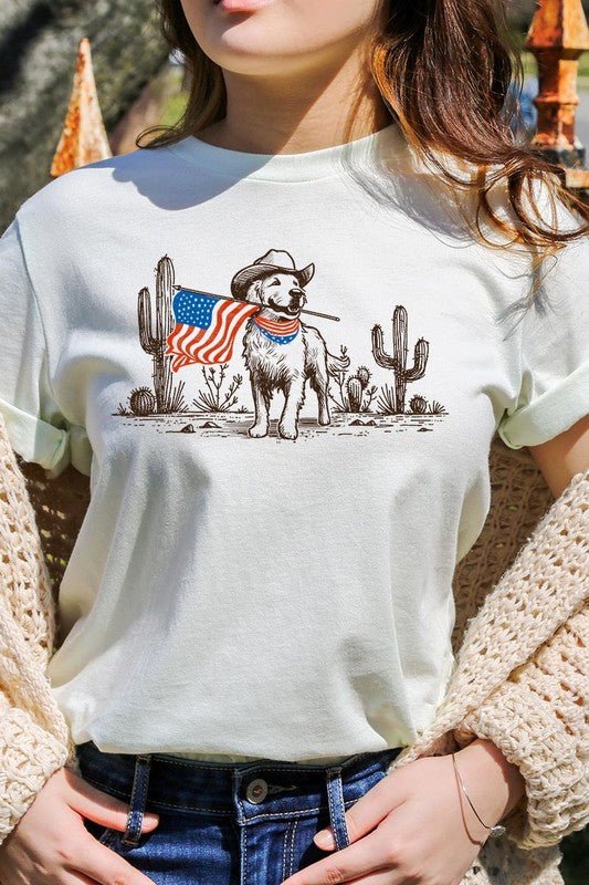American Cowboy Dog Graphic Plus Tee - Texas Front Porch