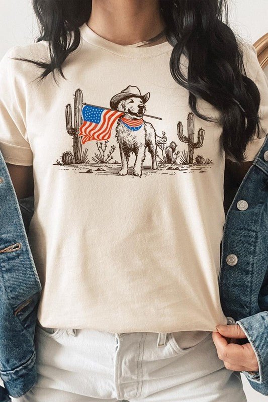 American Cowboy Dog Graphic Plus Tee - Texas Front Porch
