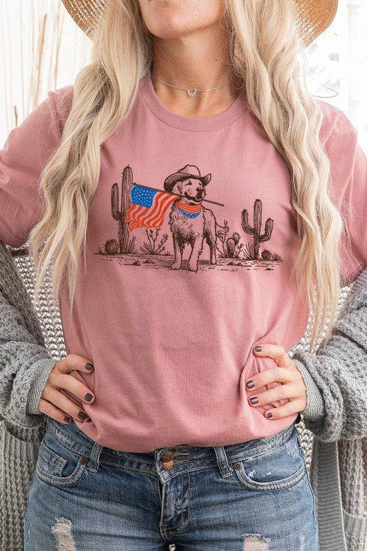 American Cowboy Dog Graphic Plus Tee - Texas Front Porch
