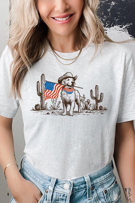 American Cowboy Dog Graphic Plus Tee - Texas Front Porch