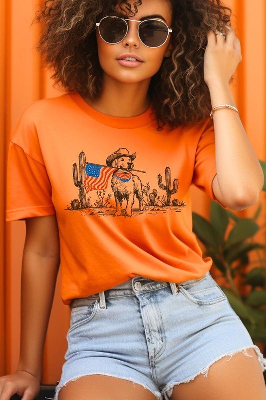 American Cowboy Dog Graphic Plus Tee - Texas Front Porch
