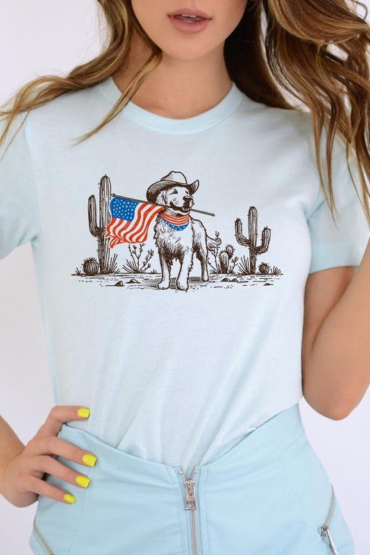 American Cowboy Dog Graphic Plus Tee - Texas Front Porch