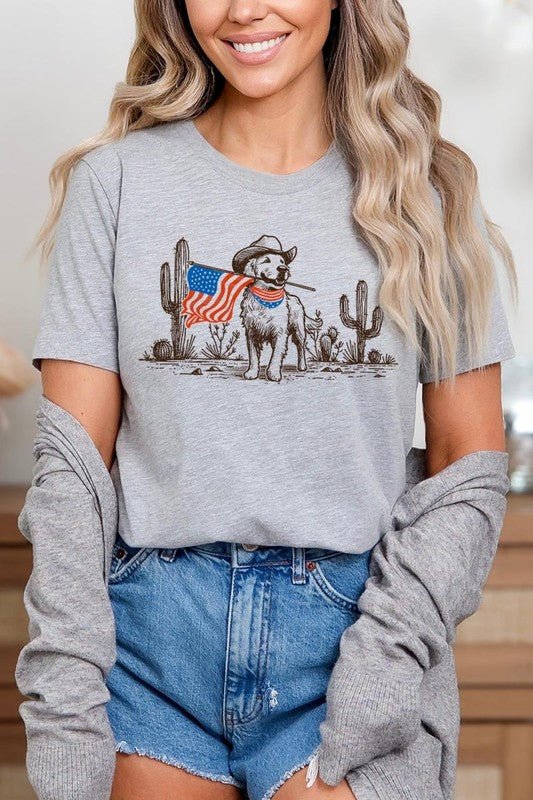 American Cowboy Dog Graphic Plus Tee - Texas Front Porch