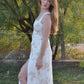 Antique White Midi Dress with Side Slit - Texas Front Porch
