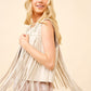 Beaded Yoke Faux Leather Fringe Vest - Texas Front Porch