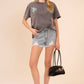 Bird Embroidered Mineral Wash Tee - Texas Front Porch