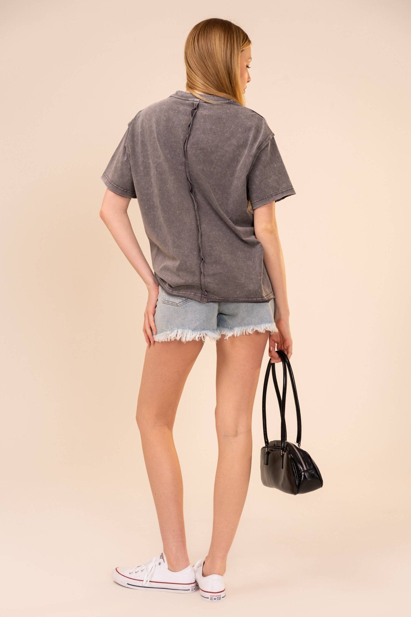 Bird Embroidered Mineral Wash Tee - Texas Front Porch