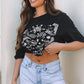 Black Paisley Print Crew Neck Loose Fit Tunic Tee - Texas Front Porch