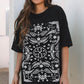Black Paisley Print Crew Neck Loose Fit Tunic Tee - Texas Front Porch