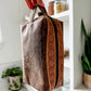 Boot Stitch Handtooled  Leather Toiletry Makeup Shaving Bag - Texas Front Porch