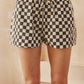 CHECKERED LACE TRIM SHORTS WITH DRAWSTRING - Texas Front Porch