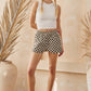 CHECKERED LACE TRIM SHORTS WITH DRAWSTRING - Texas Front Porch