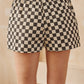 CHECKERED LACE TRIM SHORTS WITH DRAWSTRING - Texas Front Porch
