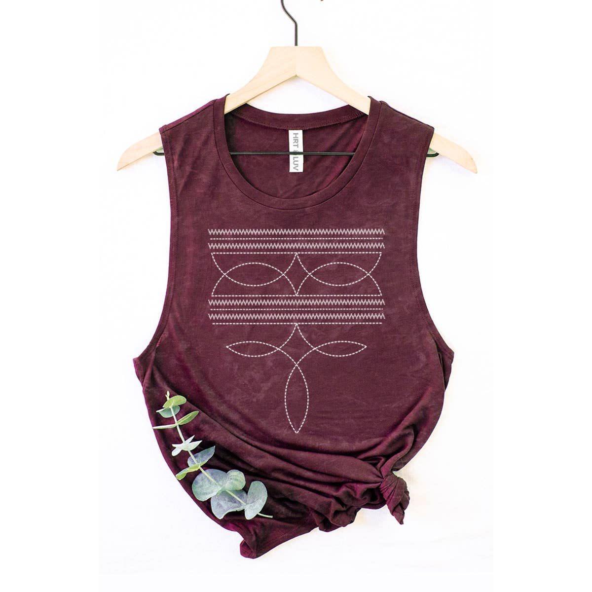 COWBOY BOOTS TOE STITCHED MINERAL GRAPHIC TANK TOP - Texas Front Porch