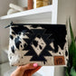 COWHIDE AZTEC  MAKEUP bag Genuine Hair On travel - Texas Front Porch